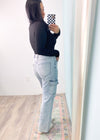 'Natalia' Vervet Light Wash 90's Vintage Straight Cargo Jeans-Going down memory lane in these light wash cargo jeans! These Vervet jeans have the 90's coveted cargo pocket but updated to a modern and chic look! High waist, full length, comfort stretch and straight wide leg. These look adorable with booties and heels just as well as with sneakers! Pair with oversized sweaters or tucked in tops.-Cali Moon Boutique, Plainville Connecticut