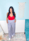 'Victory' Cherry Red Double Layered V-Neck Fitted Tank-A little bit of sexy with a lot of everyday function! Designed with a second-skin fit, the double-layered fabric of this tank offers a smooth, flattering and comfortable fit that you can wear alone or layered.-Cali Moon Boutique, Plainville Connecticut