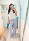 'Freedom' Blue/White Striped Cropped Wide Leg Linen Blend Pants-These blue + white stripe linen blend pants are giving all the coastal vibes! Featuring a wide, cropped leg, lightweight breathable fabric and a comfy smocked waistband.-Cali Moon Boutique, Plainville Connecticut