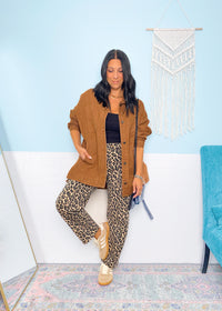 'Cold Brew' Caramel Toffee Oversized Denim Jacket