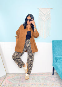 'Lynx' Vervet Leopard Print Slim Barrel Jeans