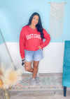 'East Coast' Vintage Heather Red Ultra Cozy Sweatshirt-**CUSTOMER FAVORITE BRAND** Time and time again, these ultra cozy sweatshirts are a customer fav for good reason! Rep your love for the East Coast with this Vintage Distressed design!-Cali Moon Boutique, Plainville Connecticut