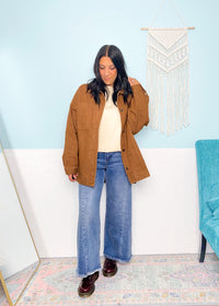 'Sadie' Risen Wide Leg Cropped Step Cut Hem Jeans