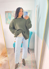 Mocha Ruffle Trim Sheer Lace Long Sleeve Top