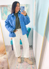Oversized Denim Jacket with Utility Pockets