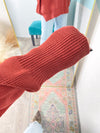 Rust Oversized Ribbed Sweater