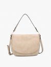 'Jenny' Sand Faux Suede Satchel
