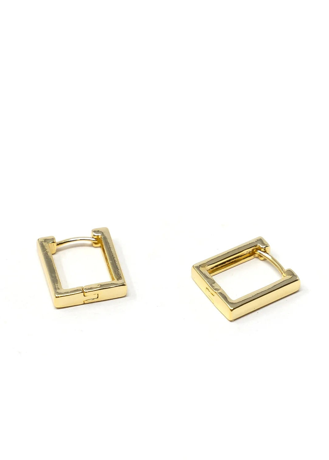 Square Gold Huggie Earrings