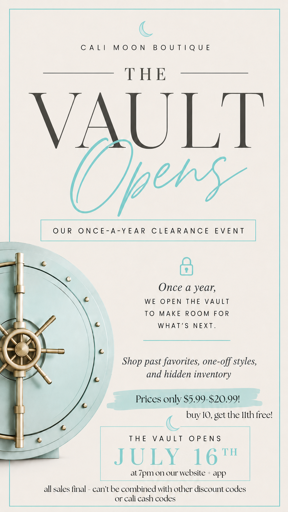 The Vault - Once a Year Clearance Event!