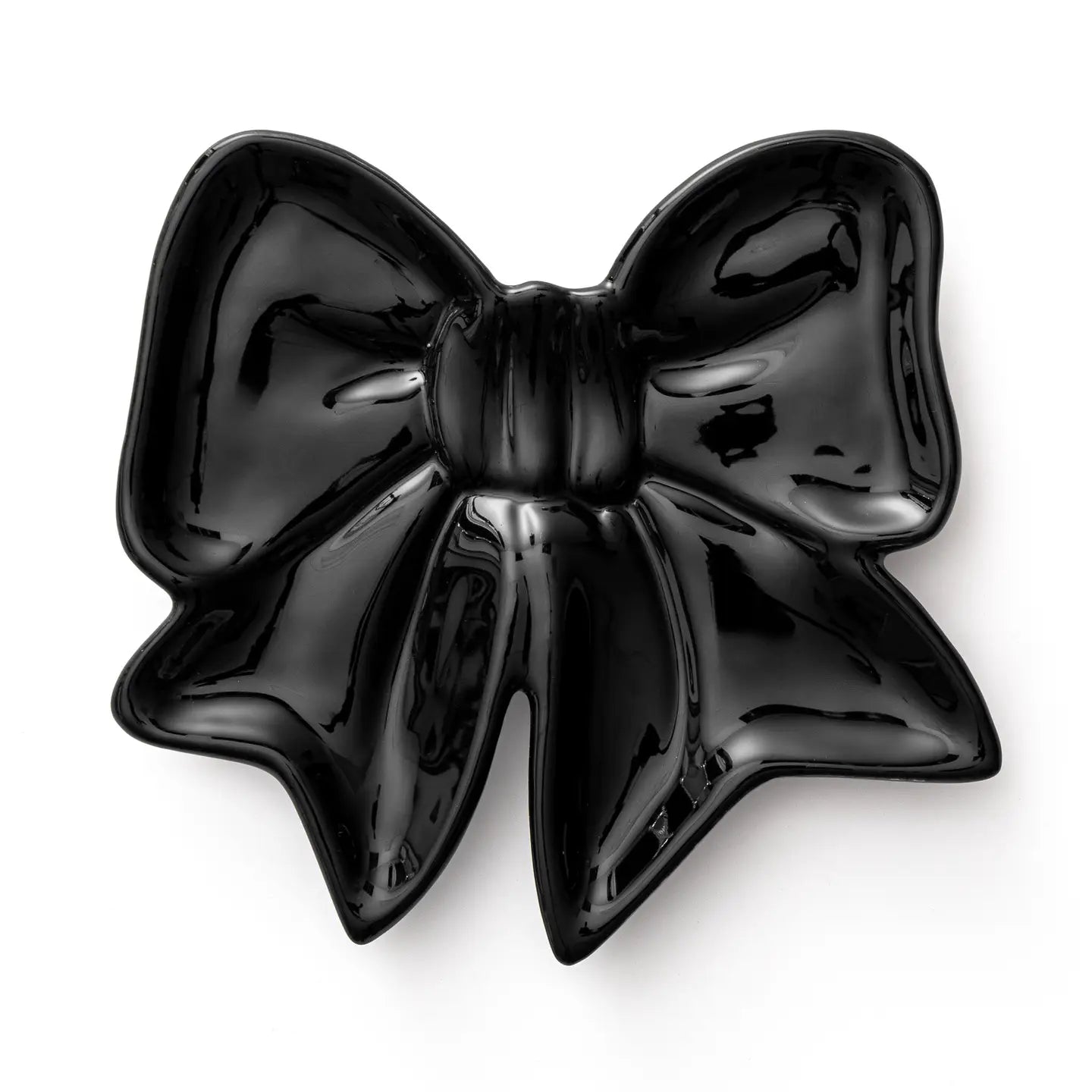 Black Porcelain Bow Plate