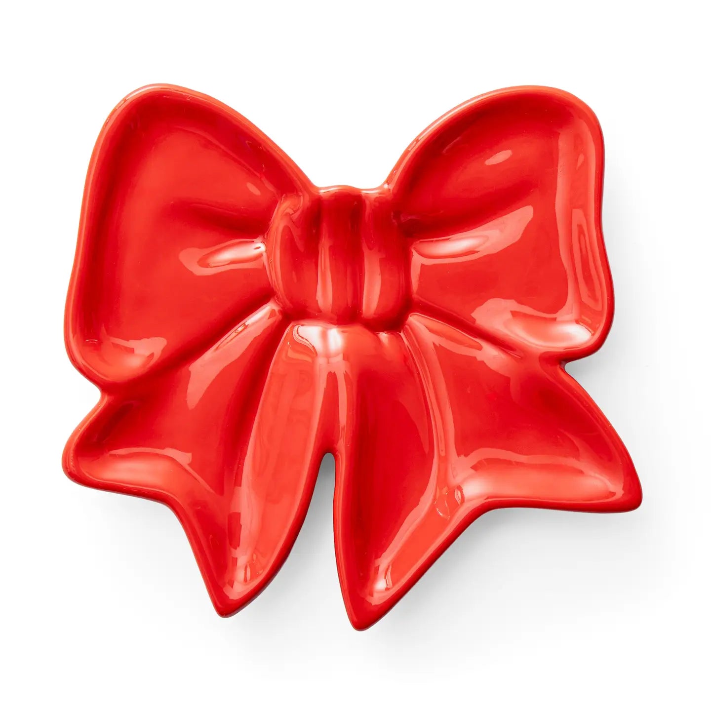 Red Porcelain Bow Plate