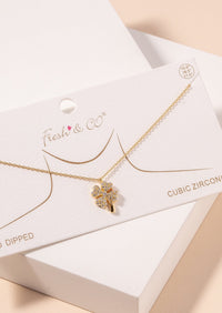 Gold CZ Filled 4 Leaf Clover-Cali Moon Boutique, Plainville Connecticut