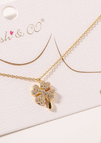 Gold CZ Filled 4 Leaf Clover-Cali Moon Boutique, Plainville Connecticut