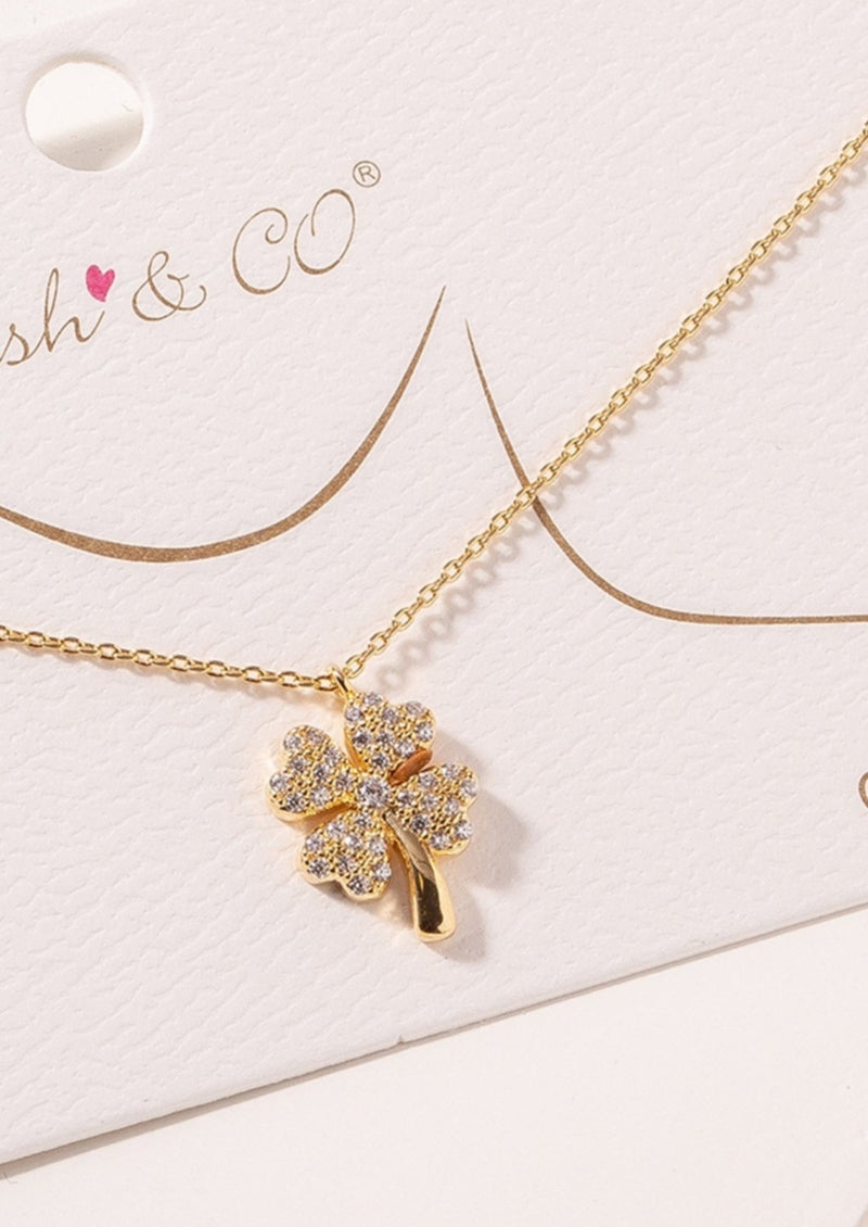 Gold CZ Filled 4 Leaf Clover-Cali Moon Boutique, Plainville Connecticut