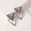 Antique Silver Double Triangle Earrings-Cali Moon Boutique, Plainville Connecticut