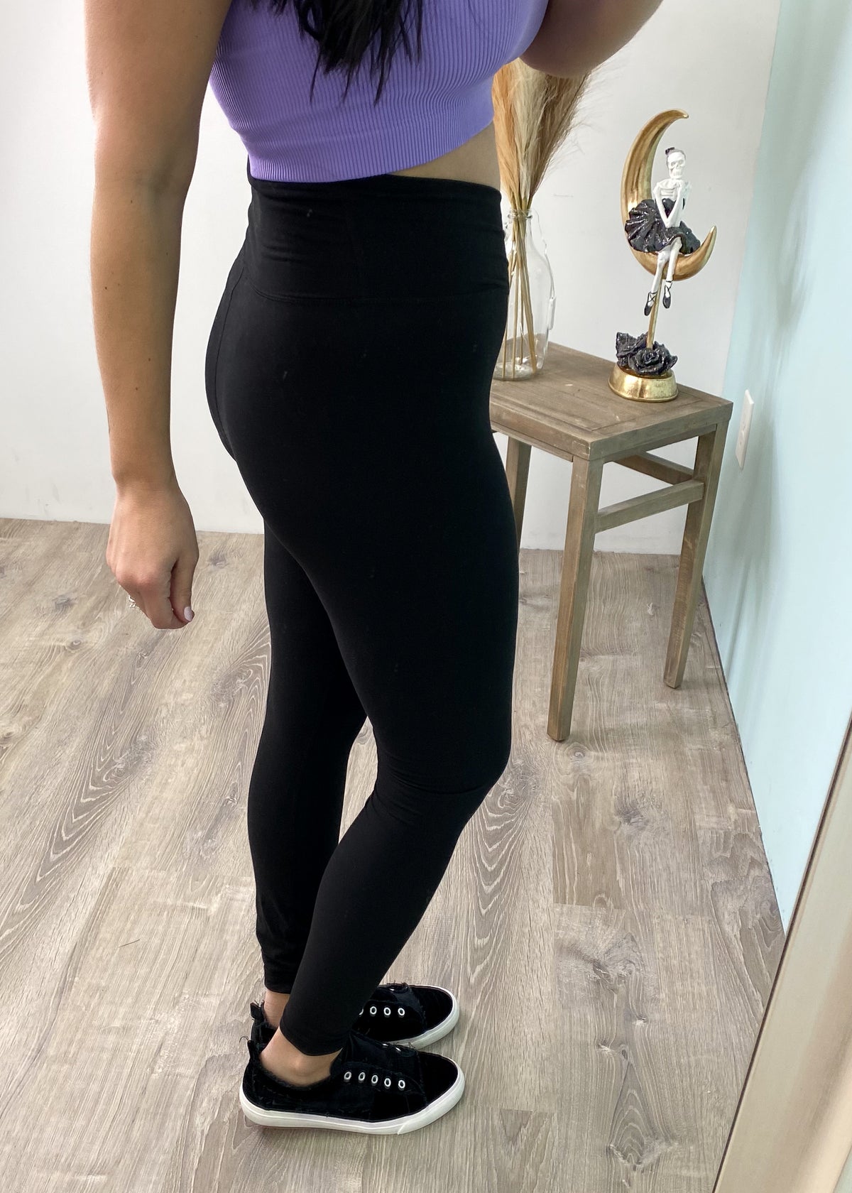 'The Crossover' Black Butter Soft V-Waist High Waist Leggings-Cali Moon Boutique, Plainville Connecticut