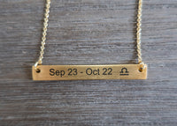Zodiac Gold Bar Necklace-Necklace layering, Zodiac sign necklace, zodiac necklace, zodiac bar necklace, Capricorn necklace, Aquarius necklace, Pisces necklace, Aries necklace, Gemini necklace, Cancer Necklace, Leo necklace, Virgo necklace, Libra necklace, Scorpio necklace, Sagittarius Necklace, Taurus necklace, zodiac sign jewelry-Cali Moon Boutique, Plainville Connecticut
