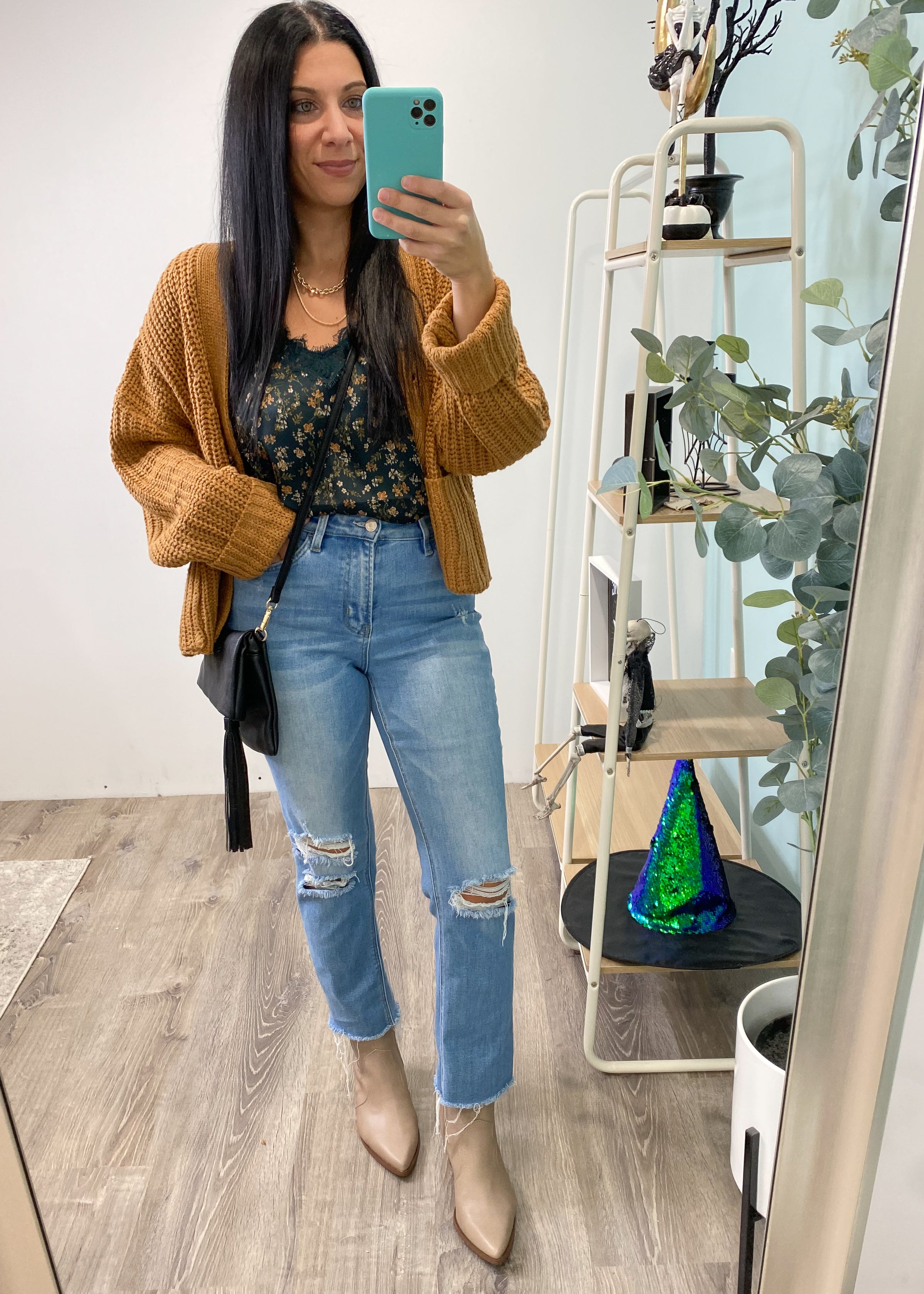 'Laguna' High Waist Slim Straight Jeans-Cali Moon Boutique, Plainville Connecticut