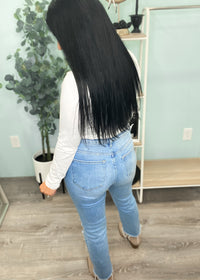 'Laguna' High Waist Slim Straight Jeans-Cali Moon Boutique, Plainville Connecticut