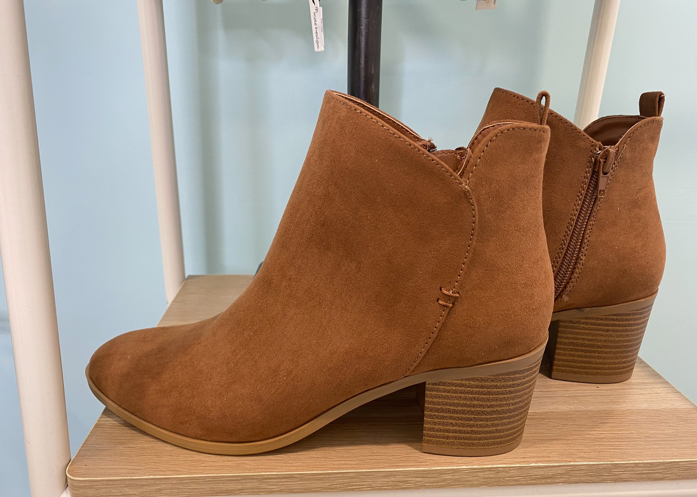 Camel Faux Suede Bootie-Cali Moon Boutique, Plainville Connecticut