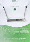Zodiac Silver Bar Necklace-Necklace layering, Zodiac sign necklace, zodiac necklace, zodiac bar necklace, Capricorn necklace, Aquarius necklace, Pisces necklace, Aries necklace, Gemini necklace, Cancer Necklace, Leo necklace, Virgo necklace, Libra necklace, Scorpio necklace, Sagittarius Necklace, Taurus necklace, Silver zodiac sign necklace-Cali Moon Boutique, Plainville Connecticut